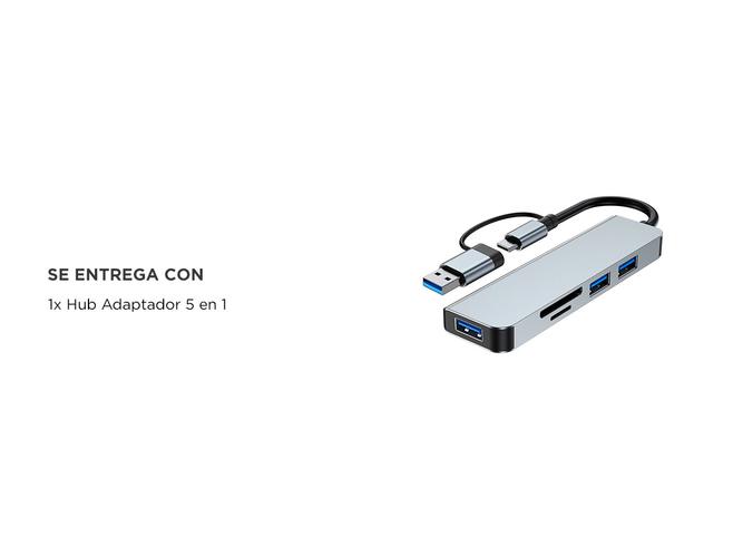 HUB Adaptador Gadnic 5 en 1 USB + Tipo C + SD  - 4