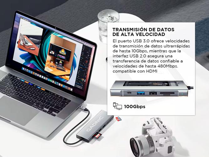 Adaptador HUB 8 en 1 Funcion De Alacenamiento En Disco Type C USB Macbook Notebook PC - 4