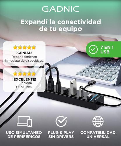Hub Multipuerto Gadnic USB 7 Puertos Alta Velocidad  - 1