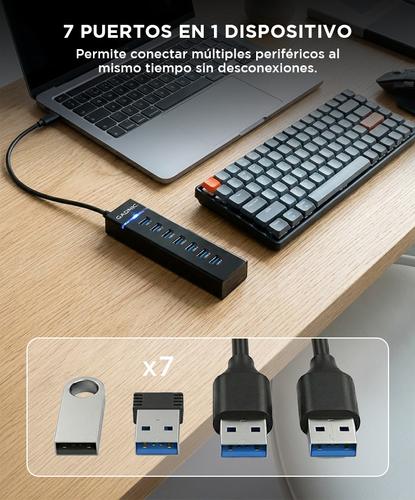 Hub Multipuerto Gadnic USB 7 Puertos Alta Velocidad  - 2