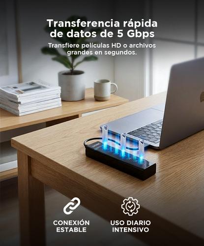 Hub Multipuerto Gadnic USB 7 Puertos Alta Velocidad  - 3
