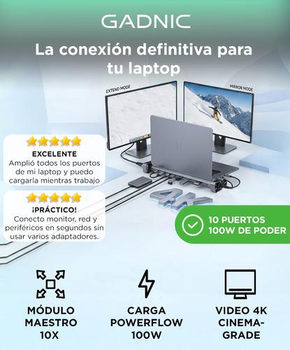 Hub USB C Gadnic ConnectPro10X  Adaptador 10 en 1 HDMI 4K - 1