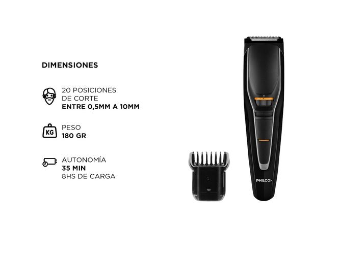 Corta Barba Recortadora Inalámbrica Philco Negra CB9800PNP - 4