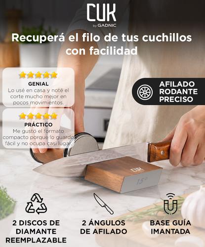 Afilador De Cuchillos Cuk By Gadnic Rodante Con 2 Discos De Diamante Diseño Compacto Manual  - 1