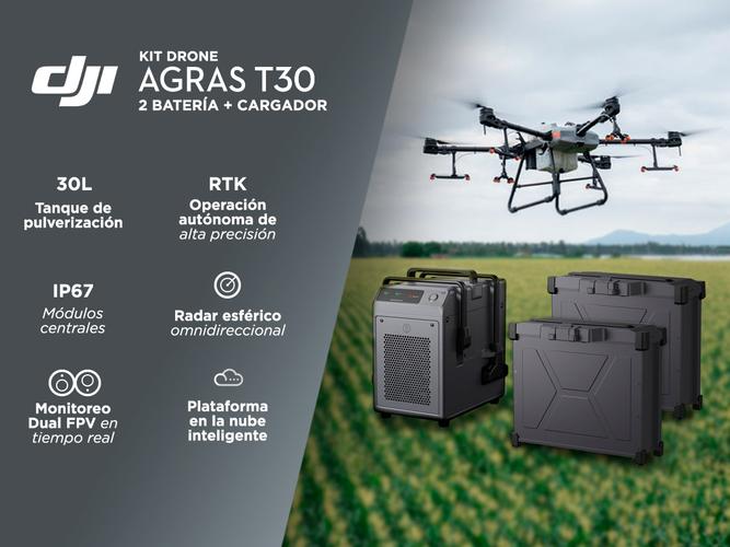 Kit Drone DJI agras T30 Fumigador 30 litros + 3 baterías + cargador - 1