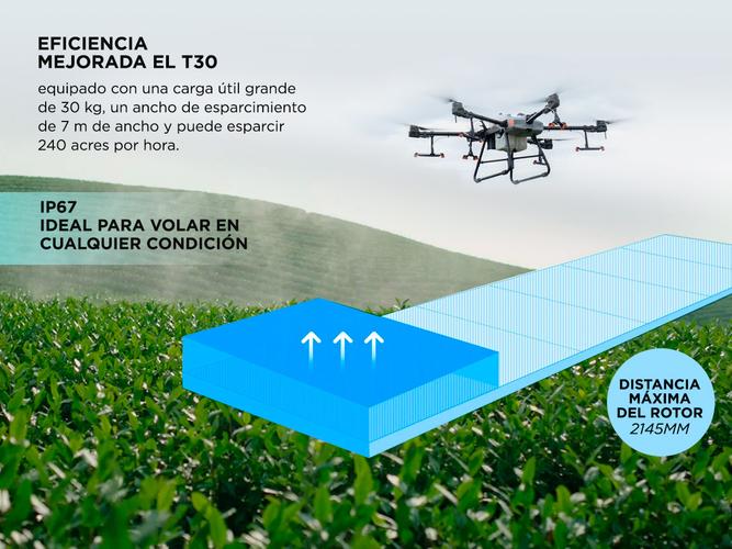 Kit Drone DJI agras T30 Fumigador 30 litros + 3 baterías + cargador - 4