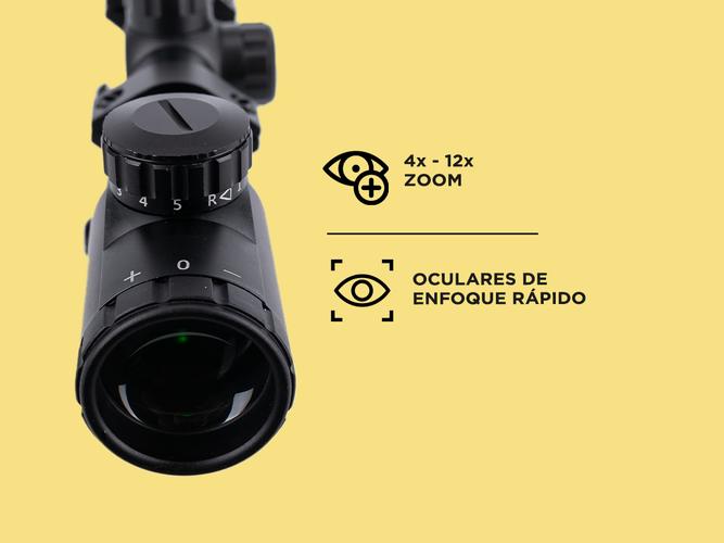 Mira Telescópica 4-12x50 Waterproof Retícula Iluminada - 4
