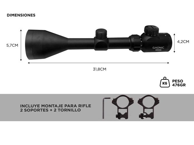 Mira Telescopica Gadnic 3-9 x 50 Caza - 5