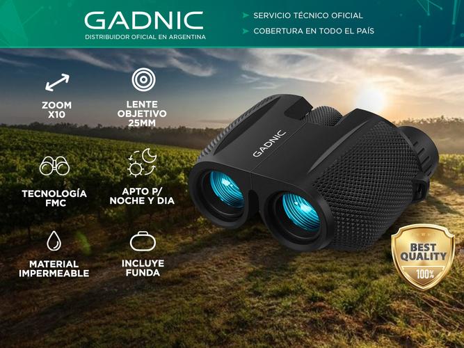 Binoculares Prismáticos Gadnic Larga Vista 10x25  Funda - 1