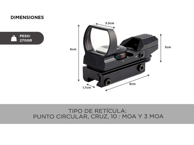 Mira Holografica Tactica Militar Gadnic Reflex Reticula - 4