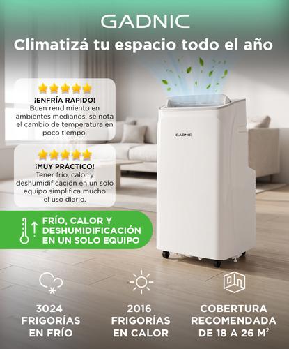 Aire Acondicionado Portátil Gadnic Frío/Calor Cobertura 18 A 26 M² Deshumidificación 56 L Día 3000 Frigorías  - 1