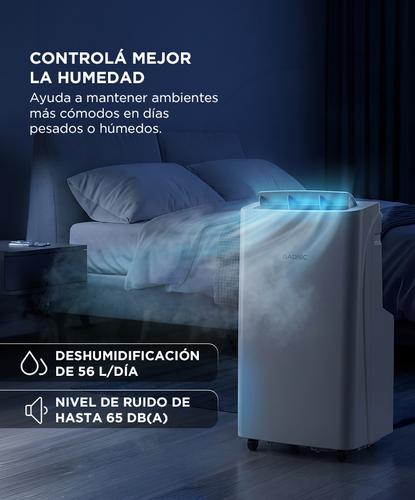 Aire Acondicionado Portátil Gadnic Frío/Calor Cobertura 18 A 26 M² Deshumidificación 56 L Día 3000 Frigorías  - 4