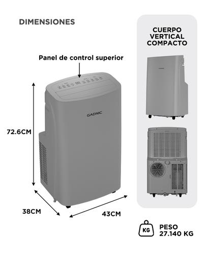 Aire Acondicionado Portátil Gadnic Frío/Calor Cobertura 18 A 26 M² Deshumidificación 56 L Día 3000 Frigorías  - 5