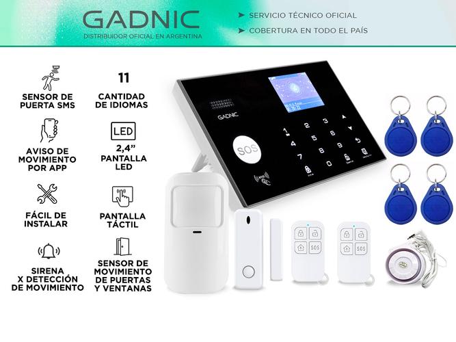 Kit Alarma Domiciliaria Gadnic Inalámbrica GSM Con Pantalla LED   Usado - 1