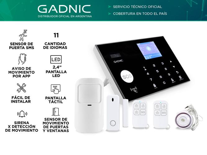 Kit Alarma Domiciliaria Gadnic Inalámbrica GSM Con Pantalla LED   - 1