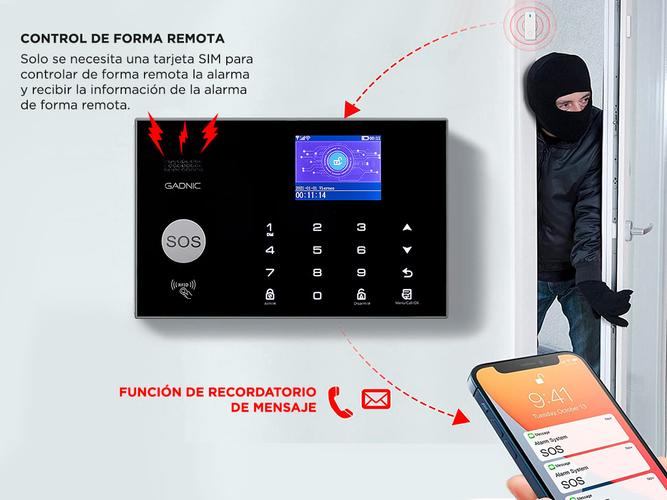 Kit Alarma Domiciliaria Gadnic Inalámbrica GSM Con Pantalla LED   - 5