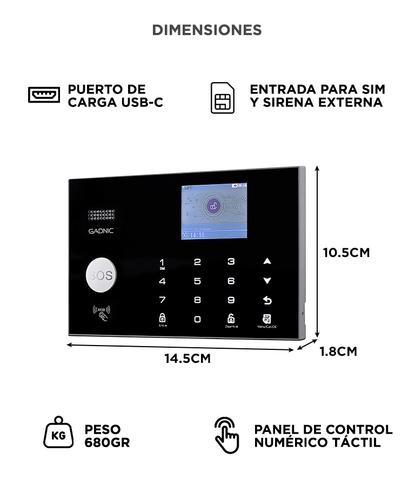 Kit Alarma Domiciliaria Gadnic Inalámbrica GSM Con Pantalla LED   - 5