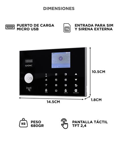 Kit Alarma Domiciliaria Gadnic Inalámbrica GSM Con Pantalla LED   Usado - 5