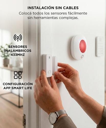 Kit Alarma Inteligente Gadnic WiFi 2.4 GHz GSM Con Sirena 2 Teclados Inalambricos 2 Sensores PIR 2 Sensores Magneticos 4 Llaveros RFID Bateria De Respaldo App Smart Life - 3