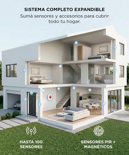 Kit Alarma Inteligente Gadnic WiFi 2.4 GHz GSM Con Sirena 2 Teclados Inalambricos 2 Sensores PIR 2 Sensores Magneticos 4 Llaveros RFID Bateria De Respaldo App Smart Life - 4