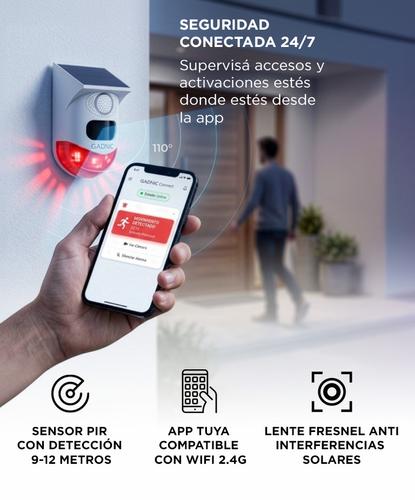 Alarma Inalambrica Solar Exterior WiFi Gadnic Sensor Movimiento App Tuya - 3