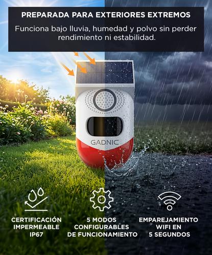 Alarma Inalambrica Solar Exterior WiFi Gadnic Sensor Movimiento App Tuya - 4