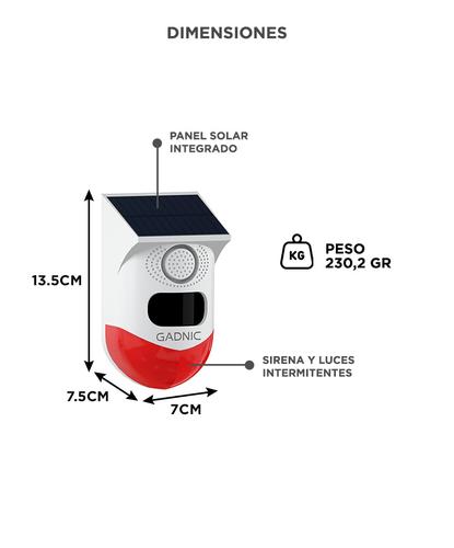 Alarma Inalambrica Solar Exterior WiFi Gadnic Sensor Movimiento App Tuya - 5
