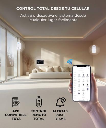 Kit Alarma Inalámbrica Gadnic GSM Con App, Wifi Y Sensores Seguridad Hogar Control Remoto  - 2