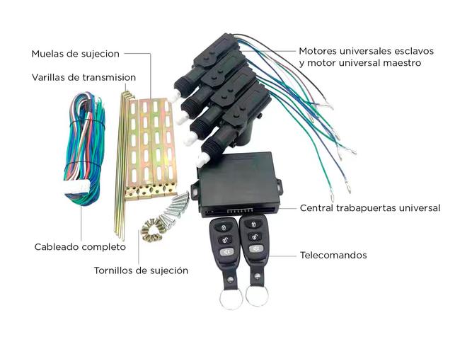 Kit Cierre Centralizado para auto Gadnic 2 Controles Para 4 Puertas - 5