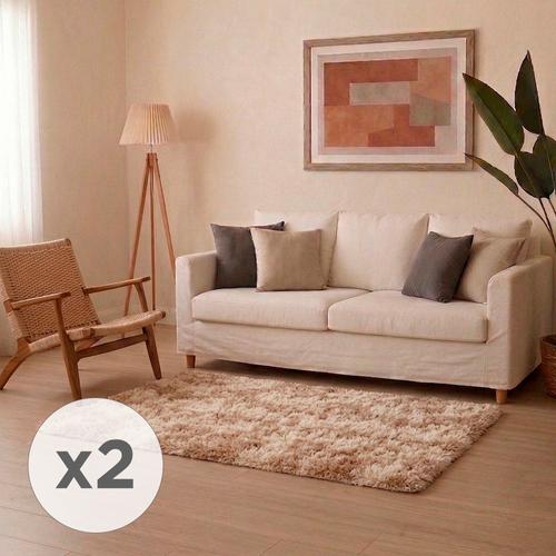Kit x2 Alfombra Nórdica Gadnic 1x15 Mts Living Lavable Súper Soft Felpa Suave Antideslizante 40mm - 0