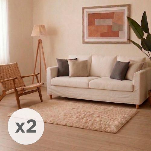 Kit x2 Alfombra Nórdica Gadnic 1x15 Mts Living Lavable Súper Soft Felpa Suave Antideslizante 40mm - 0