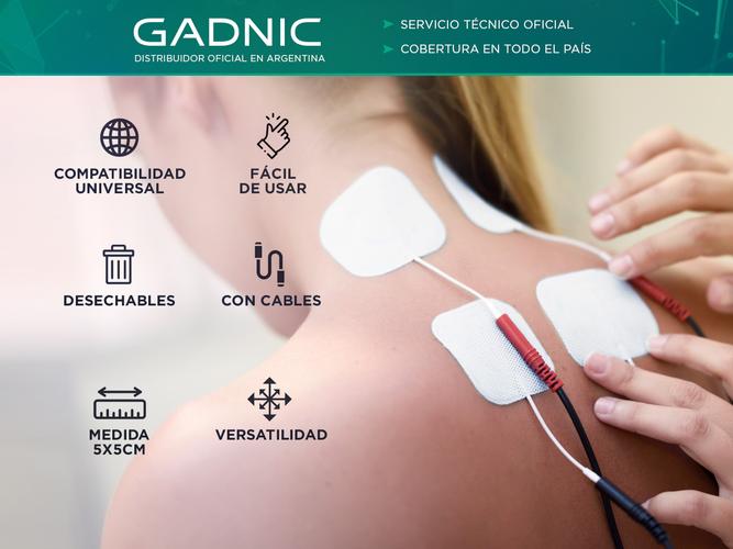 Kit x 4 Parches de Repuesto Electroestimulador Gadnic 5x5 Con Cable - 1