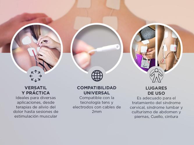 Kit x 4 Parches de Repuesto Electroestimulador Gadnic 5x5 Con Cable - 2