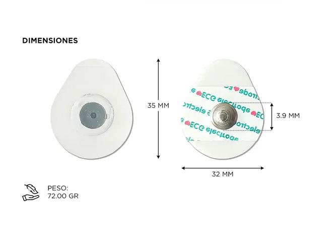 Kit x50 Repuestos Electrodos Gadnic Parches 3x3,6 cm - 2