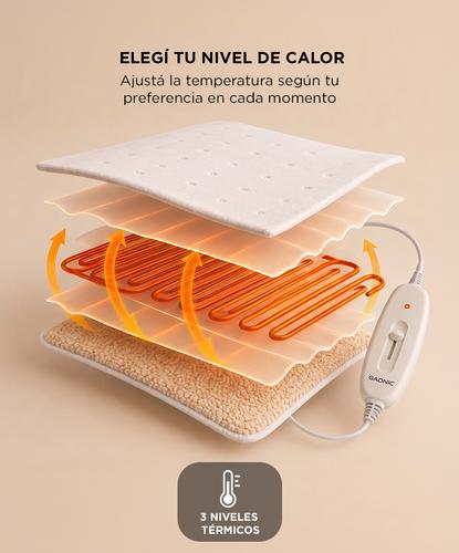 Manta Térmica Gadnic CalorCozy Eléctrica 1 Plaza Regulable 3 Niveles  - 2
