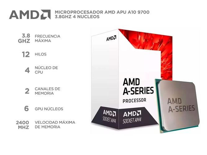 Microprocesador AMD APU A10 9700 3.8Ghz 4 Nucleos Graficos Radeon R7 - 1