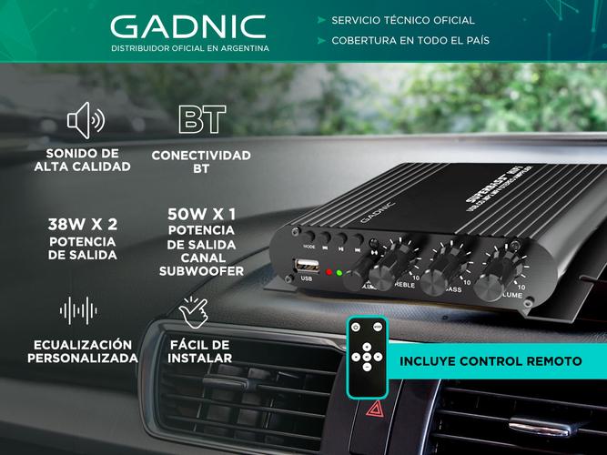 Amplificador Bluetooth Gadnic Potencia Para Auto - 1