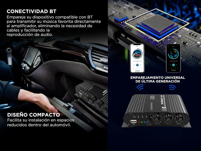 Amplificador Bluetooth Gadnic Potencia Para Auto - 2