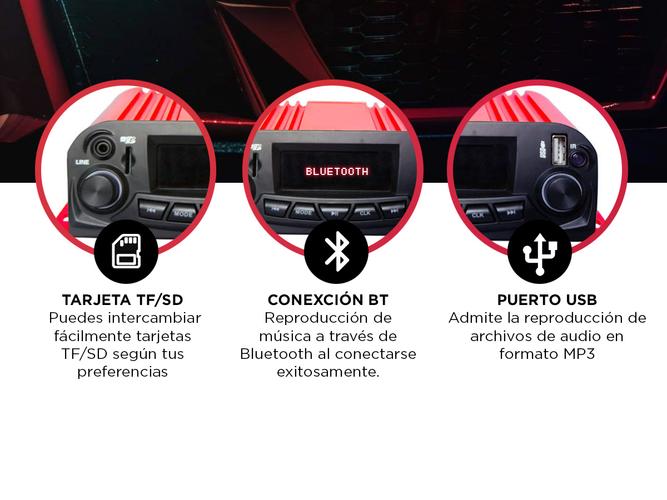 Potencia de Auto Gadnic Amplificador de Sonido Con Bluetooth - 2
