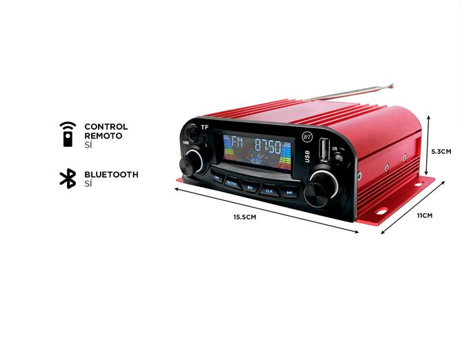 Potencia de Auto Gadnic Amplificador de Sonido Con Bluetooth - 3