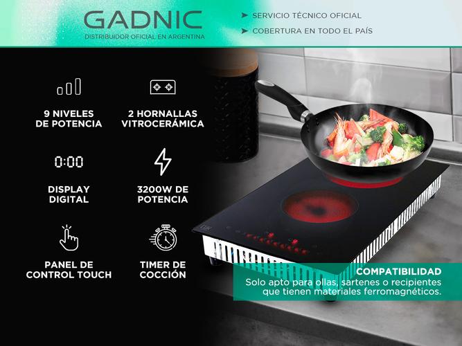 Anafe Eléctrico Cuk By Gadnic AV200 2 Hornallas Empotrable Vitrocerámico 3200w Panel Touch Timer - 1