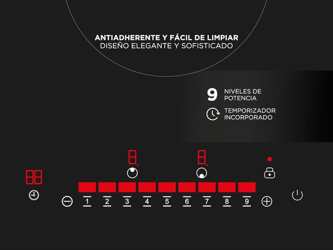 Anafe Eléctrico Cuk By Gadnic AV200 2 Hornallas Empotrable Vitrocerámico 3200w Panel Touch Timer - 4