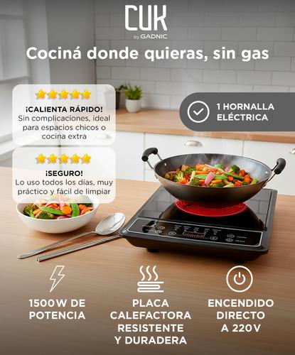 Anafe Eléctrico Cuk By Gadnic AV150 1 Hornalla 1500w Digital Timer - 1