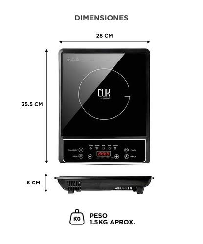 Anafe Eléctrico Cuk By Gadnic AV150 1 Hornalla 1500w Digital Timer - 5