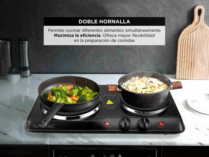 Anafe Eléctrico Gadnic 2 Hornallas 1500W 6 Niveles  - 2