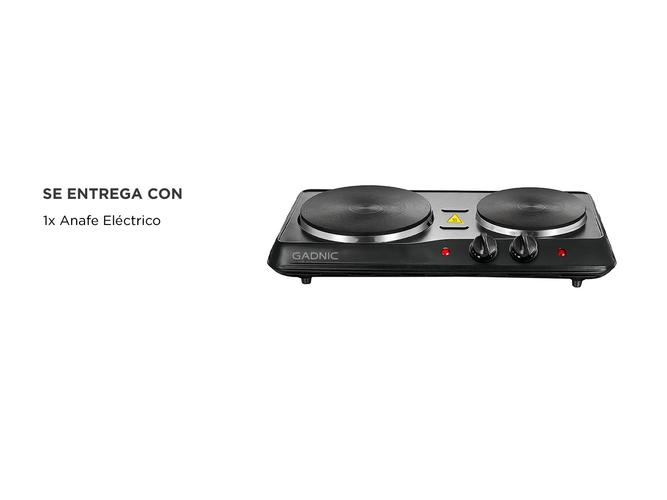 Anafe Eléctrico Gadnic 2 Hornallas 1500W 6 Niveles  - 6