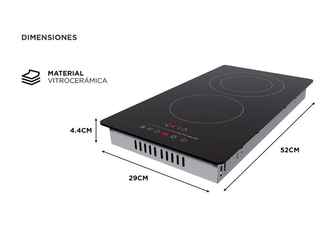 Anafe de Vitroceramico Gadnic con 2 Hornallas - 5