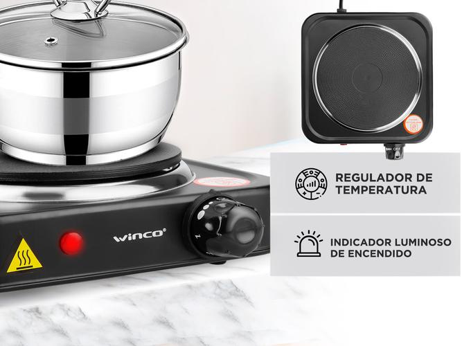 Anafe Electrico Winco W40 Hornalla Termostato 1000w  - 3