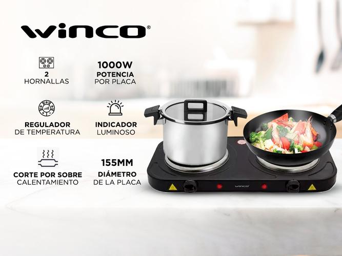 Anafe eléctrico Winco W41 Dos Hornallas Bajo Consumo - 1
