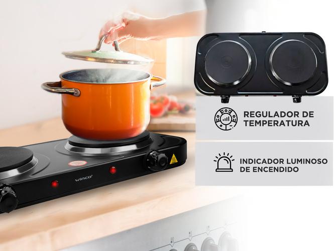 Anafe eléctrico Winco W41 Dos Hornallas Bajo Consumo - 3
